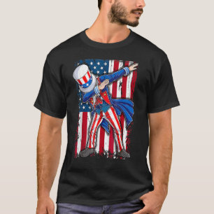 T-shirt Dabbing Oncle Sam 4 juillet Hommes Enfants Garçons