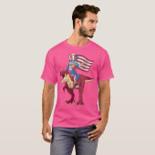 T-shirt Dabbing Oncle Sam Riding Amerisaurus T Rex 4E De (Devant entier)