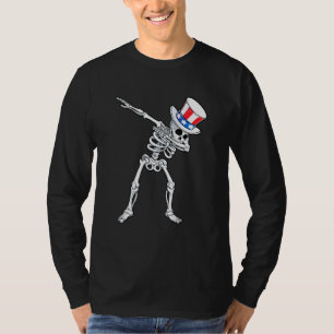 T-shirt Dabbing Oncle Sam Skeleton 4 juillet