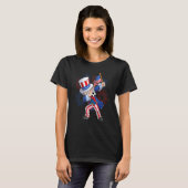 T-shirt Dabbing Oncle Sam & Soccer Ball American Flag 4e (Devant entier)