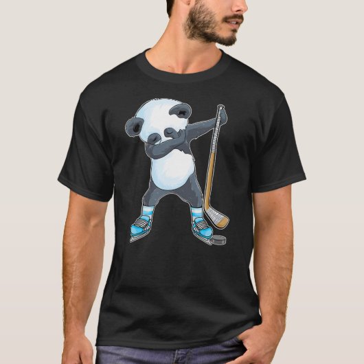T-shirt Dabbing panda Ice Hockey panda Kids Boys funny ice (Devant)