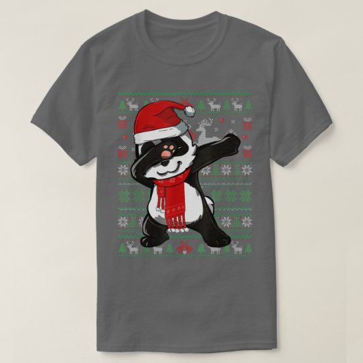 T-shirt Dabbing Panda laide fête de Noël C (Design devant)