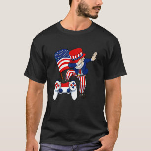 T-shirt Dabbing Patriotic Gamer 4 juillet Video-Game Con