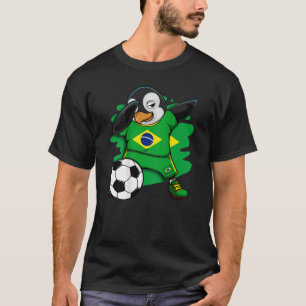 T-shirt Dabbing Penguin Brésil Fans de football Jersey Foo