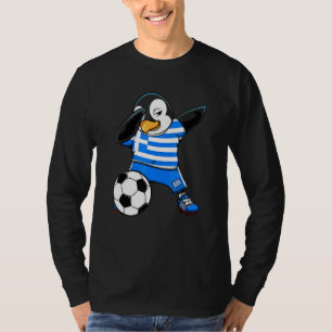T-shirt Dabbing Penguin Grèce Soccer Fans Jersey Football