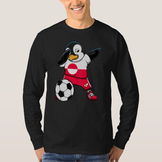 T-shirt Dabbing Penguin Groenland Fans de football Jersey  (Devant)