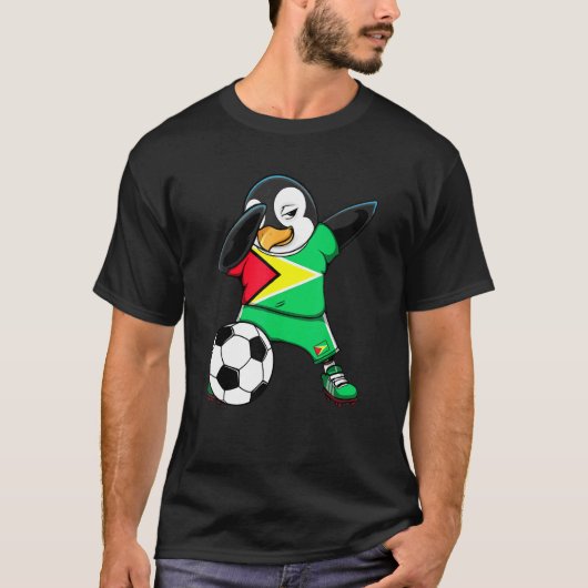 T-shirt Dabbing Penguin Guyana Fans de football Jersey Dra (Devant)