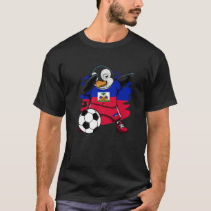 T-shirt Dabbing Penguin Haïti Fans de football Jersey Drap