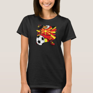 T-shirt Dabbing Penguin Macédoine Soccer Fans Jersey Footb