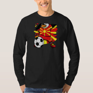 T-shirt Dabbing Penguin Macédoine Soccer Fans Jersey Footb