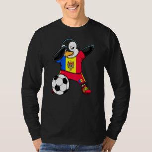 T-shirt Dabbing Penguin Moldova Soccer Fans Jersey Footbal