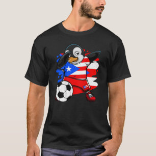 T-shirt Dabbing Penguin Porto Rico Soccer Fan Jersey Pied