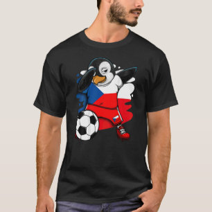 T-shirt Dabbing Penguin République tchèque Fans de footbal