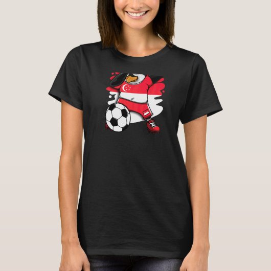 T-shirt Dabbing Penguin Singapour Fans de football Jersey  (Devant)