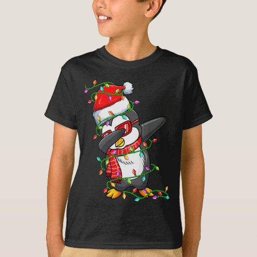 T-shirt Dabbing Penguin Wearing Santa Hat - Penguin Lover  (Devant)