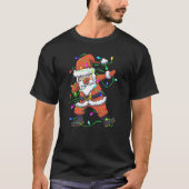 T-shirt Dabbing Père Noël Christmas Tree Lights Family Out (Devant)