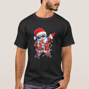 T-shirt Dabbing Père Noël Christmas Tree Lights Lunettes d