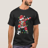 T-shirt Dabbing Père Noël Christmas Tree Lights Soccer Lon (Devant)