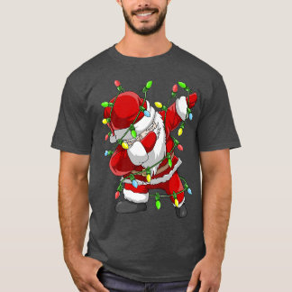 T-shirt Dabbing Père Noël Christmas Tree Lights Xmas Garço