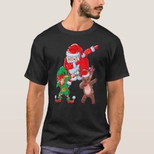T-shirt Dabbing Père Noël Elf Friends Christmas Kids Boys 