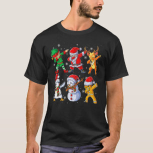 T-shirt Dabbing Père Noël Elf Friends Christmas Kids Boys 