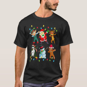 T-shirt Dabbing Père Noël Elf Friends Christmas Kids Boys 