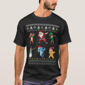 T-shirt Dabbing Père Noël Elf Shark Friends Noël (Devant)