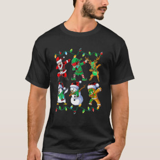 T-shirt Dabbing Père Noël Friends Xmas Cadeaux Enfants Fil