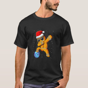 T-shirt Dabbing Père Noël Gingerbread B0wling Christmas Pa