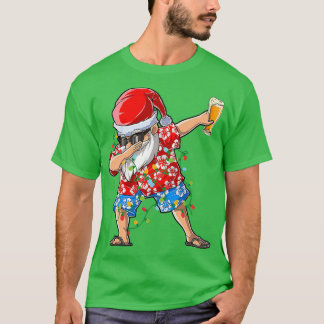 T-shirt Dabbing Père Noël Hawaiian Xmas Bière T