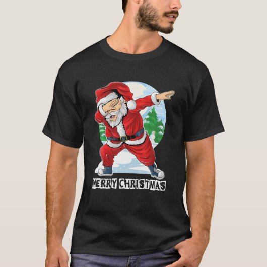 T-shirt Dabbing Père Noël mignon Twinké Dans Un Tangle Xma (Devant)