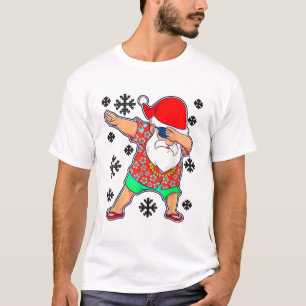 T-shirt Dabbing Père Noël, Noël Été Tropical Hawaïen