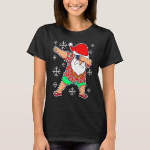 T-shirt Dabbing Père Noël Noël Été Tropical Hawaiian X