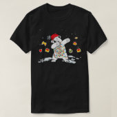 T-shirt Dabbing Père Noël Polar Ours lumières de Noël (Design devant)