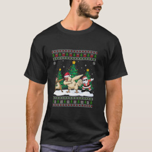 T-shirt Dabbing Père Noël Reindeer Poulet Arbre Lumière Xm
