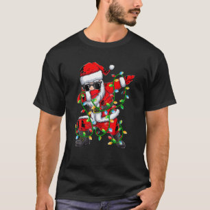 T-shirt Dabbing Père Noël Xmas Lumières Cadeaux Enfants Fi