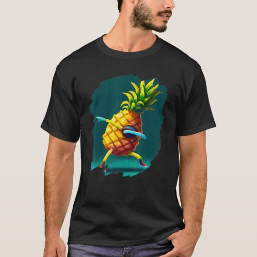 T-shirt Dabbing Pineapple Aloha Sunglasses Beach Dance Haw (Devant)