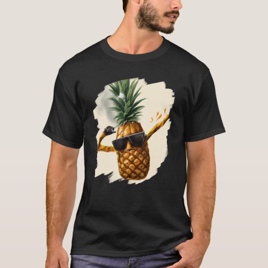 T-shirt Dabbing Pineapple Aloha Sunglasses Beach Dance Haw (Devant)