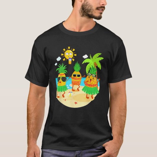 T-shirt Dabbing Pineapple Sunglasses Hawaii Beach Palm Tre (Devant)