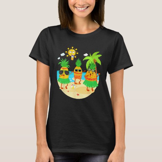 T-shirt Dabbing Pineapple Sunglasses Hawaii Beach Palm Tre (Devant)