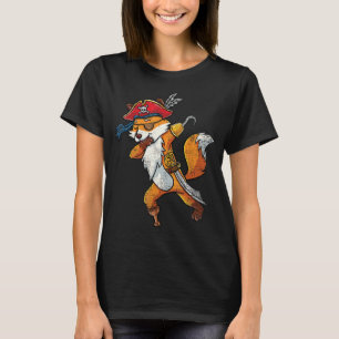 T-shirt Dabbing Pirate Cute Fox Halloween Vintage