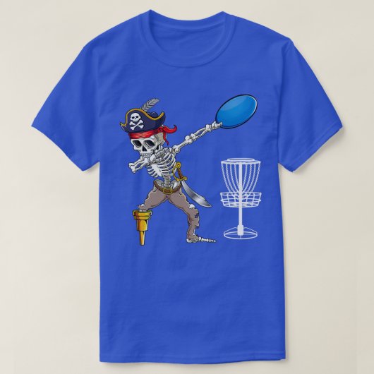 T-shirt Dabbing Pirate Skeleton Chemise Cool Disque Golf C (Design devant)