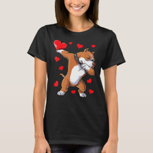 T-shirt Dabbing Pit Bull Heart Valentines Day Boys Kids Me
