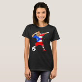T-shirt Dabbing Pitbull Chien Porto Rico Soccer (Devant entier)