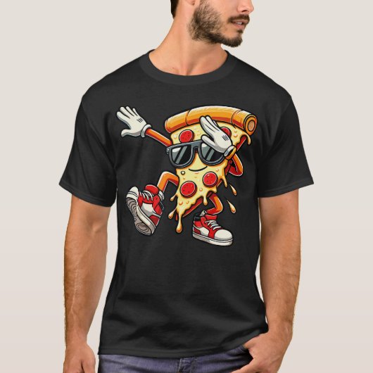 T-shirt Dabbing Pizza Slice Dance Pizza Toddler Boy Dancin (Devant)