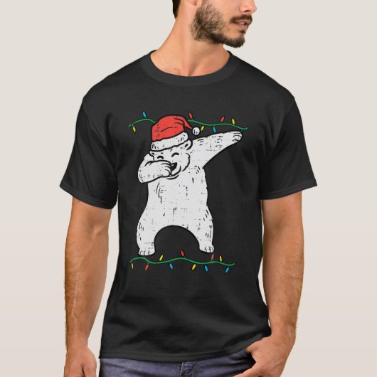 T-shirt Dabbing Polar Bear Dab Xmas Pjs Christmas Boys Kid (Devant)