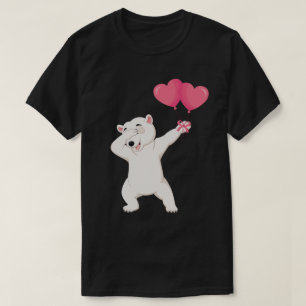 T-shirt Dabbing Polar Oear Coeur Valentines Jour Cadeau