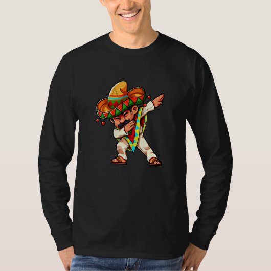 T-shirt Dabbing Poncho Cinco De Mayo Festival Mexicain Som (Devant)