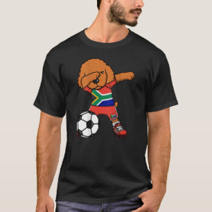 T-shirt Dabbing Poodle Chien Afrique du Sud Fans de footba