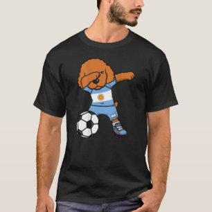 T-shirt Dabbing Poodle Chien Argentine Fans De Football Je